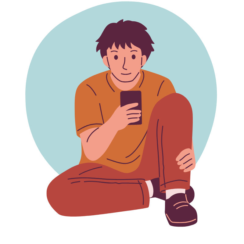 Persona usando su celular